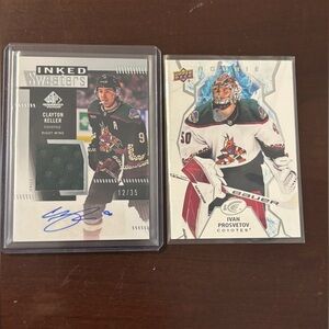 2022-23 Upper Deck Inked Sweaters 12/35 Clayton Keller Autograph & Prosvetov Set